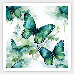 Butterflies Watercolor 4 - Malachite Sticker